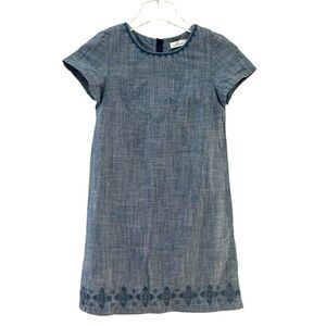 Vineyard Vines Girls Chambray Embroidered Shift Dress